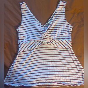 Banana Republic Red and White Striped Top